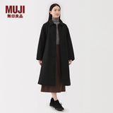 MUJI 女式 蓬松棉服立领大衣 外套女款冬装长款冬季女装棉衣衣服 黑色 M (160/84A)