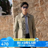 雅戈尔（YOUNGOR）风衣男翻领单风衣锦纶耐穿舒适透气男士上衣外套 GYDF424995YQA卡其 3XL 190/108A