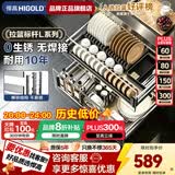 悍高（HIGOLD）拉篮厨房橱柜 抽屉式双层碗篮置物架 不锈钢调味碗碟篮 【品质NO.1】600柜 2层-L系列