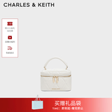 CHARLES&KEITH菱格链条手提斜挎小方包盒子包包女包生日礼物送女友CK2-80782534 Cream奶白色 小包