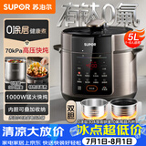 苏泊尔（SUPOR）电压力锅5L 智能0涂层钢胆大屏SY-50YC5015电饭煲高压锅适用4-6人上盖批次随机发货