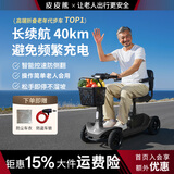 皮皮熊【智能安全系统】四轮高端老年人专用电动车代步车新款小型家用 S1单座灰【续航40km·电池可拆·智能控速·松手即停】