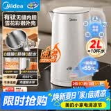 美的（Midea）电热水壶烧水壶钛材质2200W速沸内外双钢保温自动断电养生2L大容量  MK-SH20M127-T