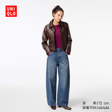 优衣库宽松廓形牛仔裤女装男装/常规款弯刀镰刀裤 482280 487973 479000/67海蓝色 36 /175/90B