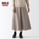 MUJI  女式 弹力 起毛 喇叭裙 半身长裙秋冬季 简约风BEK40C2A 棕色 XS