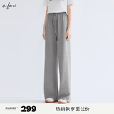 伊芙丽（eifini）【早八神裤】秦岚代言品质显瘦拖地长裤26春季新款裤子小个版 浅灰 小个子版 S 80-105斤
