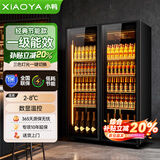 小鸭网红酒水展示柜商用啤酒柜冷藏三色灯光展示柜水果保鲜便利店酒吧KTV免倒水防雾风冷饮料柜 【经典款】双门1000*600*1830【一级省电】