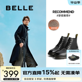 百丽（Belle）潮搭马丁靴男冬季商场同款真皮英伦风休闲靴92267DD0 黑绒里(6孔) 41 (255mm)