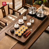豪峰2026新款整套功夫原矿紫砂茶具套装家用实木茶盘茶杯七夕节礼物