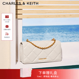 CHARLES&KEITH质感菱格链条小方钱包女包包女包生日礼物送女友CK6-10680924 Cream奶白色 XS