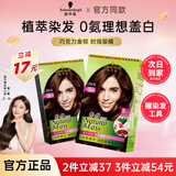 施华蔻（Schwarzkopf）怡然染发膏染发剂无氨配方遮盖白发温和染发男女黑茶染发霜七夕礼 巧克力金棕【暖情栗棕】