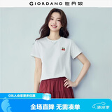佐丹奴短袖t恤女夏季新款纯棉体恤衫小刺绣圆领休闲上衣13324321