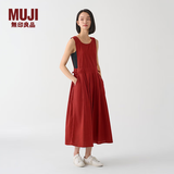 MUJI IDEE 女式 平纹 连体裙 女装连衣裙裙子春季 无袖可叠穿 背心裙 深红色 M 155/80A