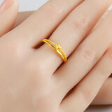 千影珠宝黄金戒指女款9999足金爱心形LOVE食指环送女友求婚结婚送老婆 标准黄金  约1.81-2.1g(含工费35)