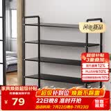 安尔雅铁艺鞋架门口多层置物架宿舍省空间出租房家用多功能鞋柜 5层黑色