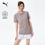彪马PUMA 吸湿速干修身短袖Polo衫男女商务黑色运动上衣528700 M