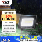 公牛（BULL）LED投光灯户外庭院工厂园林灯露营灯 IP65防水等级20W-6500K白光