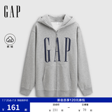 GAP男女装春款logo印花抓绒宽松运动连帽衫卫衣786920 灰色 M (170/92A)亚洲尺码【偏大,建议拍小一码】
