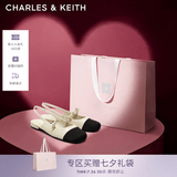 CHARLES&KEITH珠链绊带饰低跟凉鞋玛丽珍鞋女鞋子女生日礼物送女友CK1-70900382 CK1-70900382-2粉白色 37