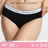 维多利亚的秘密  维密棉质舒适内裤logo腰带中腰女三角裤简约 54A2黑色-6819 11256819 1条 M