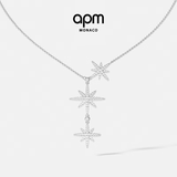 APM Monaco【杨紫同款】六芒星项链女款送女生女友生日七夕情人节礼物 【顺丰包邮+精美礼盒】经典三颗六芒星可调节项链