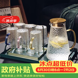 格娜斯玻璃杯水杯家用套装泡茶杯喝水杯子耐高温轻奢高颜值锤纹凉水壶