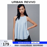 UR2026夏季新款女装休闲气质通勤宽松圆领罩衫衬衫UYB260001 浅蓝 S