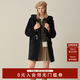 ELAND【经典长期主义】羊毛衣恋毛呢外套女休闲大衣新款 EEJWF4TE01藏青色(59)Navy XS /155