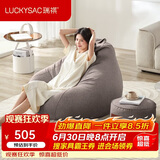 LUCKYSAC懒人沙发EPP豆袋 单人休闲客厅卧室阳台小沙发 舒适款一套暖灰色