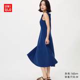 优衣库AIRism高弹力无袖连衣裙/常规款女装裙子484883 68 深蓝色 2XL