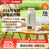 摩动电热水壶便携式烧水壶电热水瓶车载家用烧水杯煮茶婴儿冲奶泡奶旅行出差恒温水壶 1L 【车载插电两用】【316内胆】