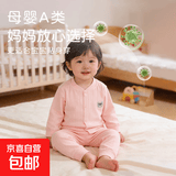 婴儿纯棉开衫长袖家居服婴儿内衣套装长袖儿童打底套装宝宝春装 M20406粉色 73