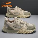 德尔惠（DEERWAY）男鞋子男2026夏季老爹鞋男士防滑耐磨时尚百搭运动跑步鞋 米绿 40