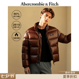 Abercrombie & Fitch男装25秋冬新款美式双拉链LOGO立领羽绒服外套132-5199 棕色 L (180/108A)