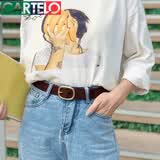 卡帝乐鳄鱼（CARTELO）女士皮带牛皮简约裤腰带休闲百搭时尚装饰裙带礼物