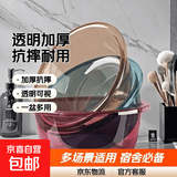 透明加厚洗脸盆学生宿舍加大号泡脚盆家用洗衣盆洗碗盆厨房洗菜盆 透明盆-随机颜色 小号23*9-加厚耐用抗摔