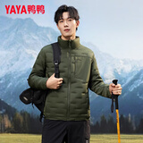 鸭鸭（YAYA）排骨羽绒服男立领纯色短款保暖鸭绒百搭男女情侣轻薄羽绒外套L