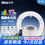 洛林（ROLin）全光谱led灯盘遥控吸顶灯芯led灯芯替换灯条磁吸灯盘带遥控48W