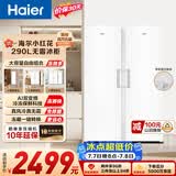 海尔（Haier）小红花290L立式冰柜小型家用小冰柜风冷无霜一级能效变频小冰箱BD-290WGHEGDW9大容量冰箱价保618