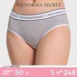 维多利亚的秘密  维密棉质舒适内裤logo腰带中腰女三角裤简约 1NG0麻灰色-6819 11256819 1条 M