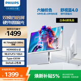 飞利浦27英寸4K 75/300Hz四倍刷新屏 IPS舒视蓝圆偏光双硬件护眼TypeC HDR400设计办公显示器27E2N5901RW
