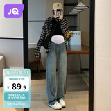 婧麒（JOYNCLEON）孕妇裤夏季休闲外穿打底阔腿牛仔裤小个子 复古蓝XL jyk26751