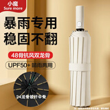 小魔全自动晴雨伞三折男女晴雨两用折叠伞遮阳伞黑胶太阳伞48骨自动伞