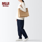 MUJI 黄麻简易收叠购物袋A4手提包托特包单肩包包手提袋麻布袋通勤包 长31.5*宽36*高19cm 原色 5A