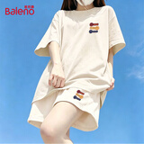 班尼路（Baleno）运动休闲套装女装夏季新款纯棉宽松短袖百搭短裤五分裤穿搭一整套