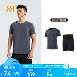 361°跑步运动套装男夏季健身休闲羽毛球短袖短裤两件套652414001H-4
