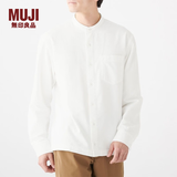 MUJI 男式 新疆棉 法兰绒 立领衬衫 19AC775 白色 L