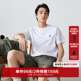 杰克·琼斯（JACK&JONES）26年男装四季打底T恤男士凉感透气多色情侣款短袖t恤水洗不易走形 白色A06 L 180