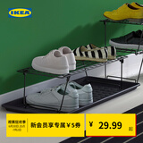 宜家（IKEA）GREJIG格雷伊格门厅收纳鞋架壁挂储物袋墙面网格挂杆玄关置物架 黑色鞋架58x27x17cm