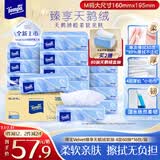 得宝（TEMPO）Velvet臻享天鹅绒软抽 4层60抽*16包/箱 真M码纸巾 餐巾纸 面巾纸